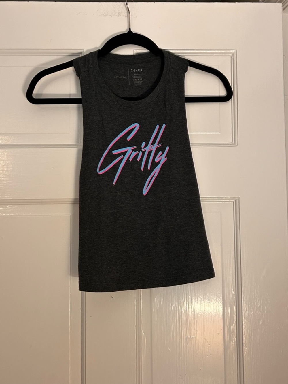 Hylete Dark Charcoal Crewneck Tank with Logo